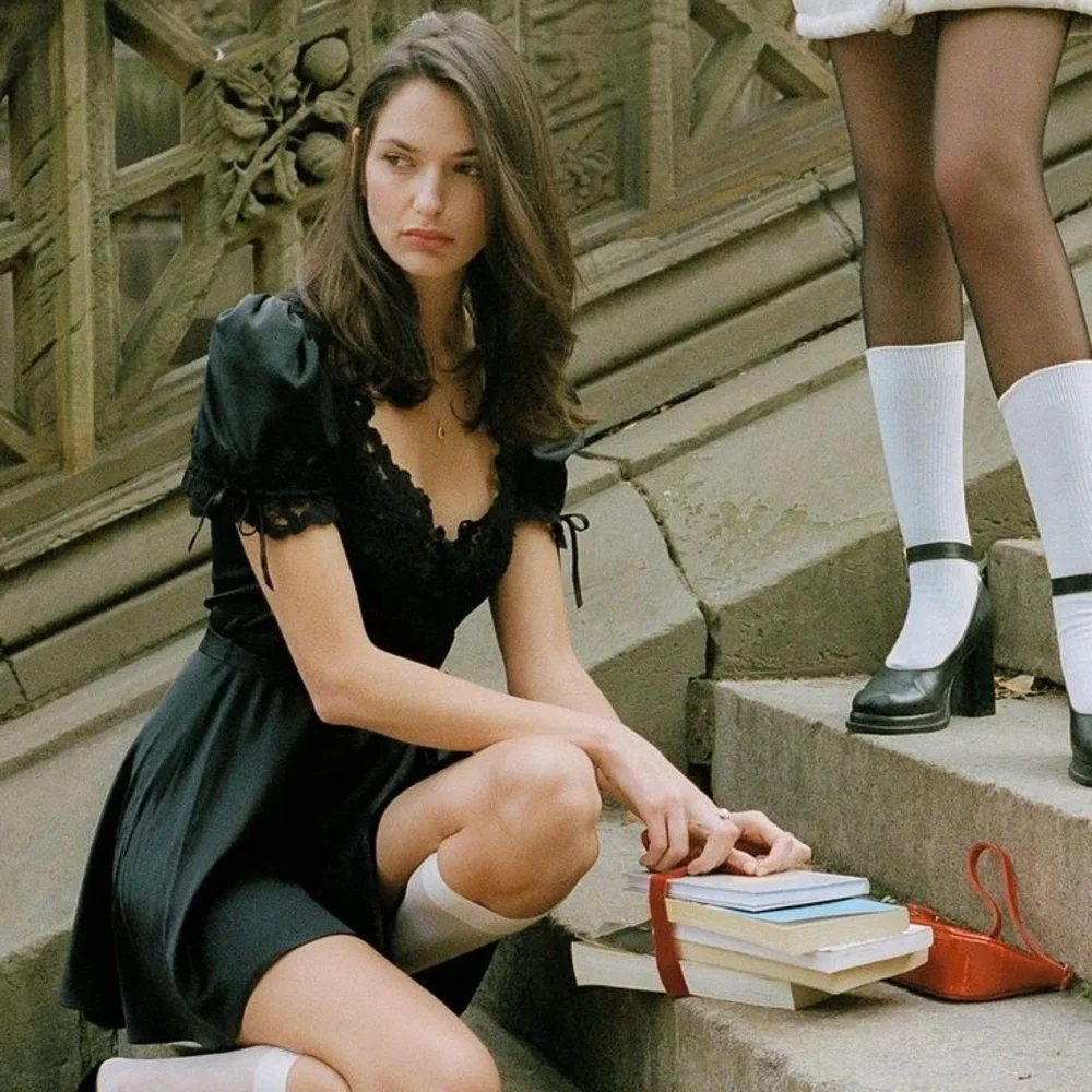 Mirror Palais Silk Unwrap Me Black Mini Dress - Picture 5 of 8